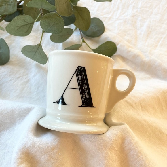 Anthropologie A Monogram Mug White with Black - Picture 4 of 9